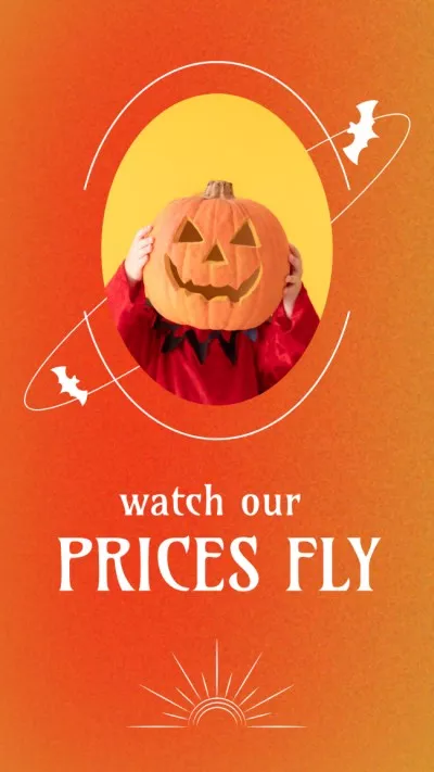 Halloween Sale Announcement with Funny Pumpkin