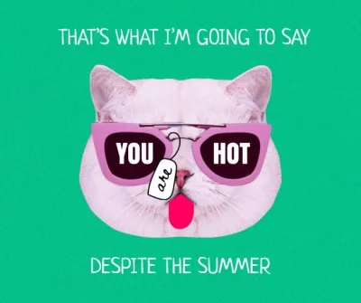 Funny Cute Cat in Sunglasses showing Tongue