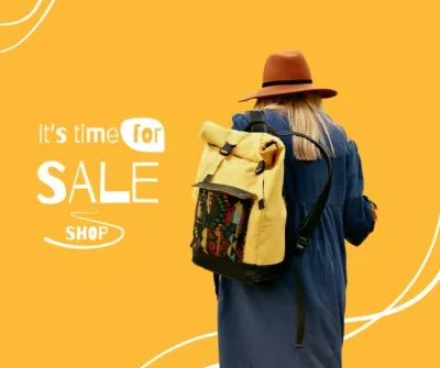Autumn Sale Announcement with Girl in Stylish Outfit