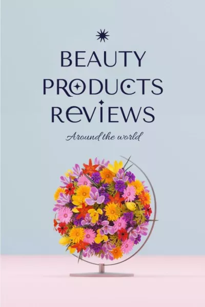 Beauty Ad with Bright Floral Bouquet
