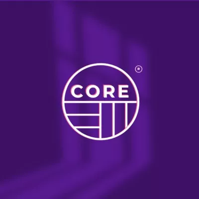 Sport Ad with Basketball Ball Icon on purple Band Logo Maker