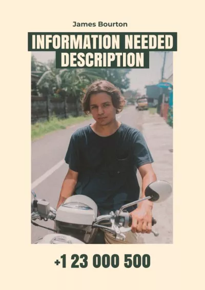Announcement of Missing Young Guy Missing Posters
