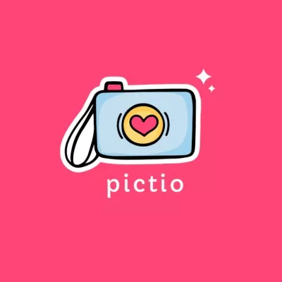 Cute Camera Illustration with Heart Shaped Lens