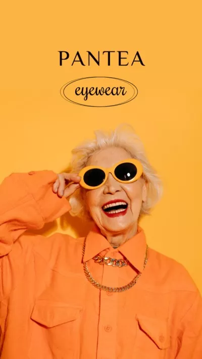 Old Woman in Stylish Orange Outfit and Sunglasses
