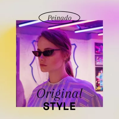 Fashion Ad with Young Woman in Stylish Sunglasses