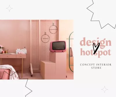 Interior Design Offer with Cozy Pink Vintage Room