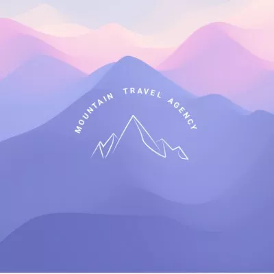 Travel Agency Ad with Mountains Illustration
