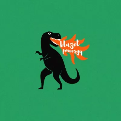 Emblem with Funny Dinosaur