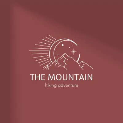 Travel Tour Offer with Mountains Illustration Mountain Logos
