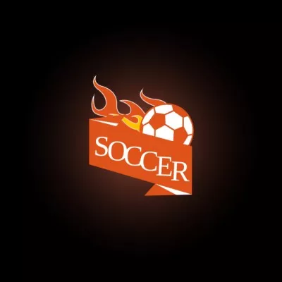 Soccer Team Emblem with Ball Fire Logos