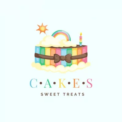 Bakery Ad with Yummy Cake Bakery Logos