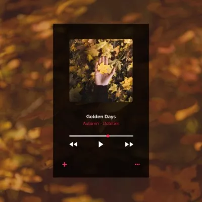 Music Player with Autumnal Leaves on Hand