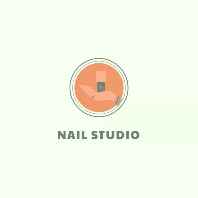 Manicure Offer with Nail Polish in Hand Beauty Logos