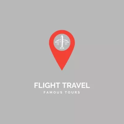 Travel Tours Offer with Plane Illustration Travel Logos