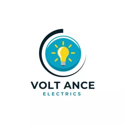 Emblem with Lightbulb Electrical Logos