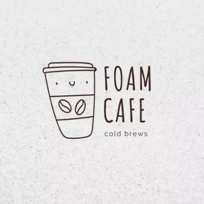 Cafe Ad with Coffee Cup Logos