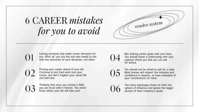 Avoiding Career Mistakes Tips