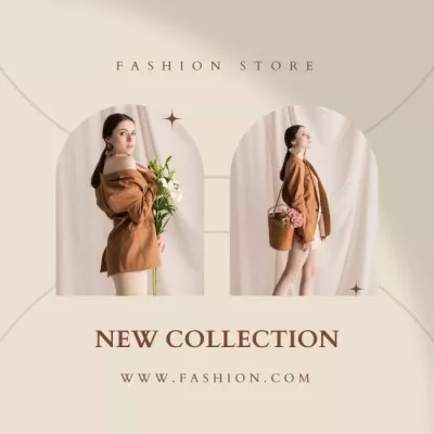 Fashion Ad with Girl in Brown Outfit
