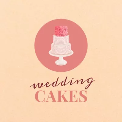 Bakery Ad with Sweet Wedding Cake Wedding Logos