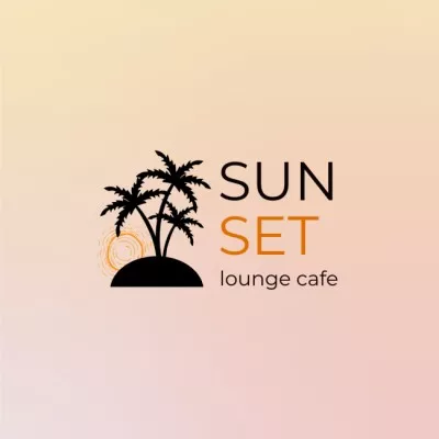 Cute Summer Cafe Ad Tree Logos