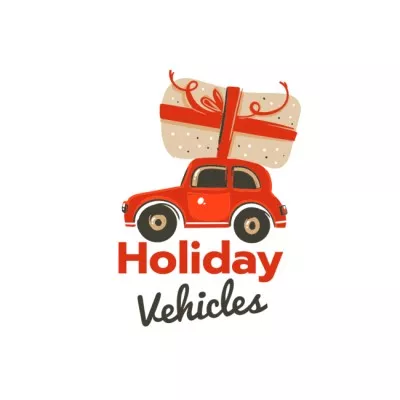 Cute Winter Holiday Greeting with Car YouTube Logo Maker 