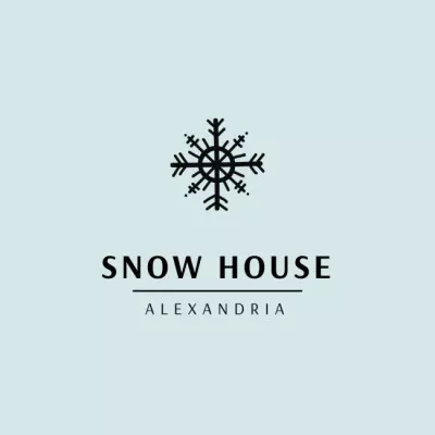 Hotel Emblem with Snowflake Hotel Logos