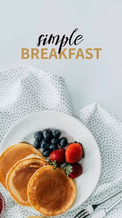 Yummy Pancakes with Blackberries on Breakfast