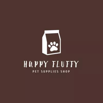 Pet Shop Ad with Cute Dog Paw Dog Logos