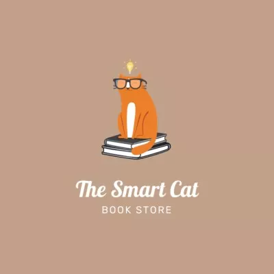Bookstore Announcement with Cute Cat Education Logos