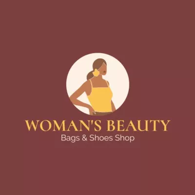 Fashion Store Ad with Stylish Woman Сlothing Logos