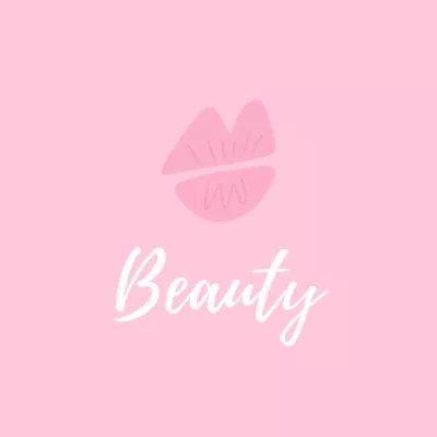 Beauty Salon Ad with Lips Beauty Logos