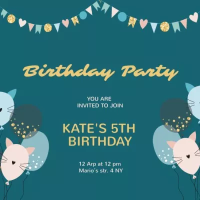 Cute Birthday Party Announcement
