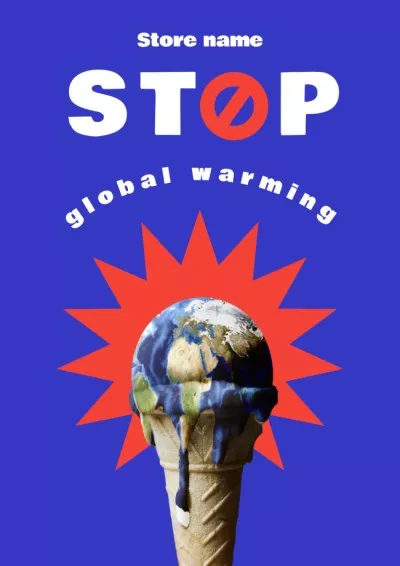 Global Warming Awareness with Melting Planet Climate Change Posters