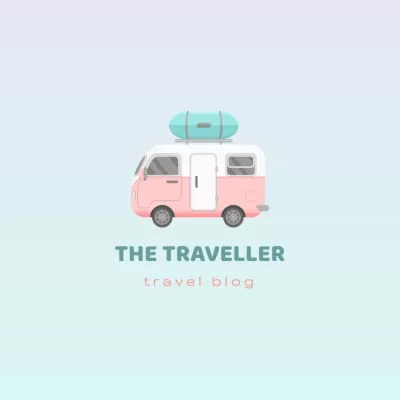 Travel Blog Ad with Bus Travel Logos