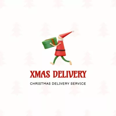 Christmas Holiday Greeting with Santa Logos