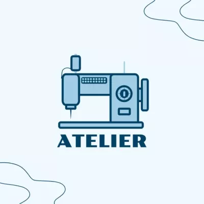 Atelier Ad with Sewing Machine Сlothing Logos