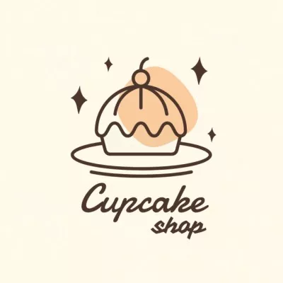 Bakery Ad with Yummy Cupcake Bakery Logos