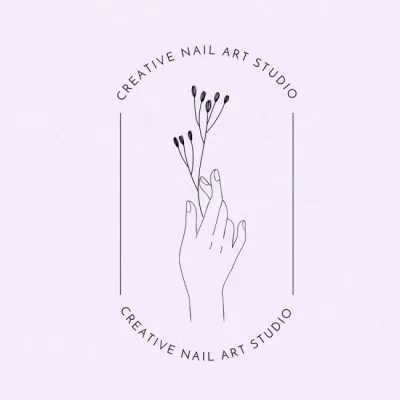 Hygienic Offer of Nail Salon Services In Pink Beauty Logos