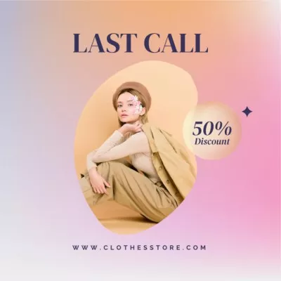 Fashion Sale Ad with Attractive Woman