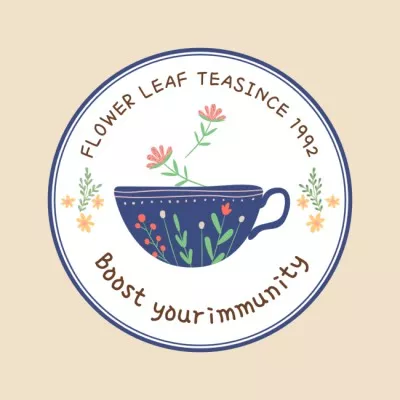 Flower Leaf Tea  Tree Logos
