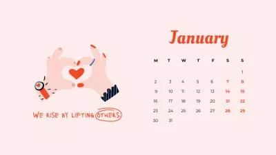 Phrase with Hands Illustration Photo Calendars