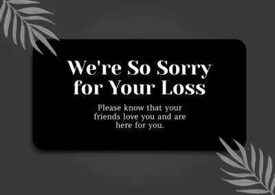 Sympathy Words about Loss Funeral Cards