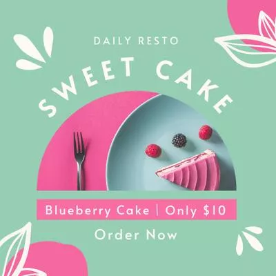 Pastry Offer with Blueberry Cake