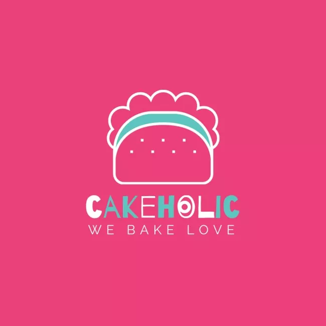 Cakeholic logo,bakery branding