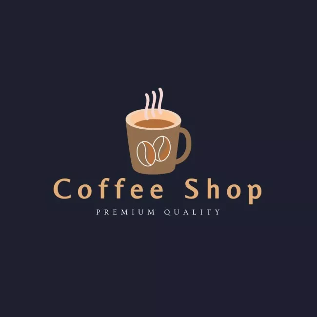 High-Quality Coffee Shop Emblem Promotion with Cup