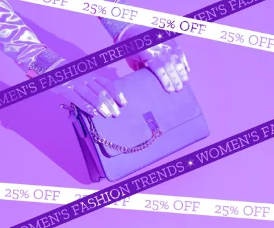 Fashion Ad with Stylish Purple Bag