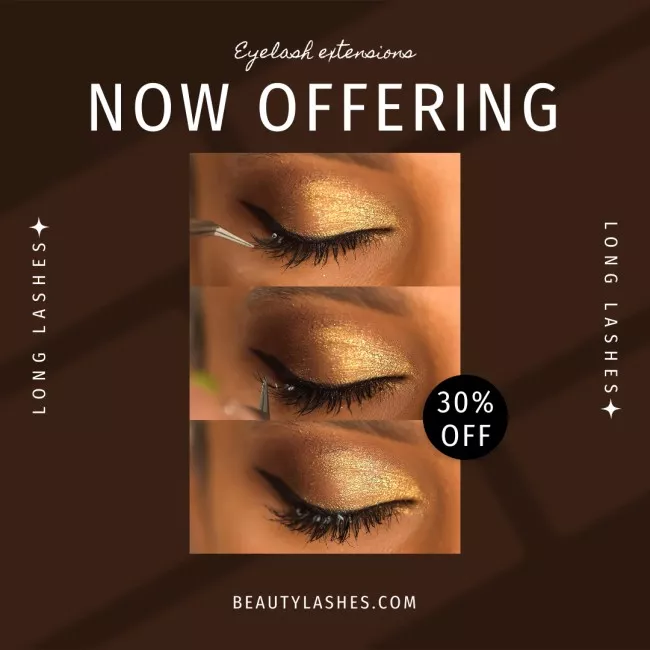 Offer Discount on Eyelash Care Services on Brown