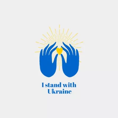 I stand with Ukraine Heart Logos