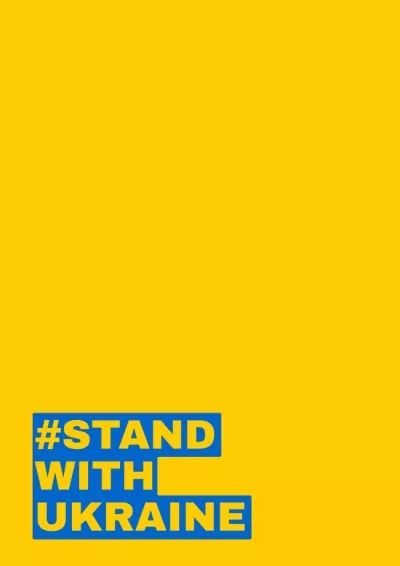 Stand with Ukraine Phrase in National Flag Colors Flag Maker