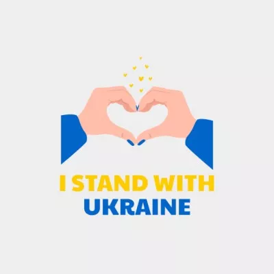 Awareness about War in Ukraine Heart Logos